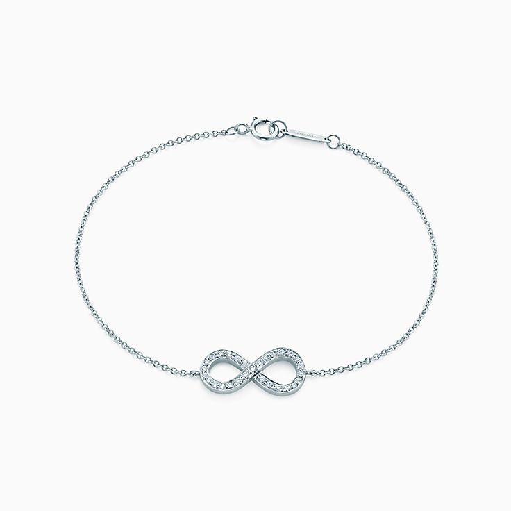 Nouveauté Bracelet Tiffany Infinity en platine et diamants. Small.
